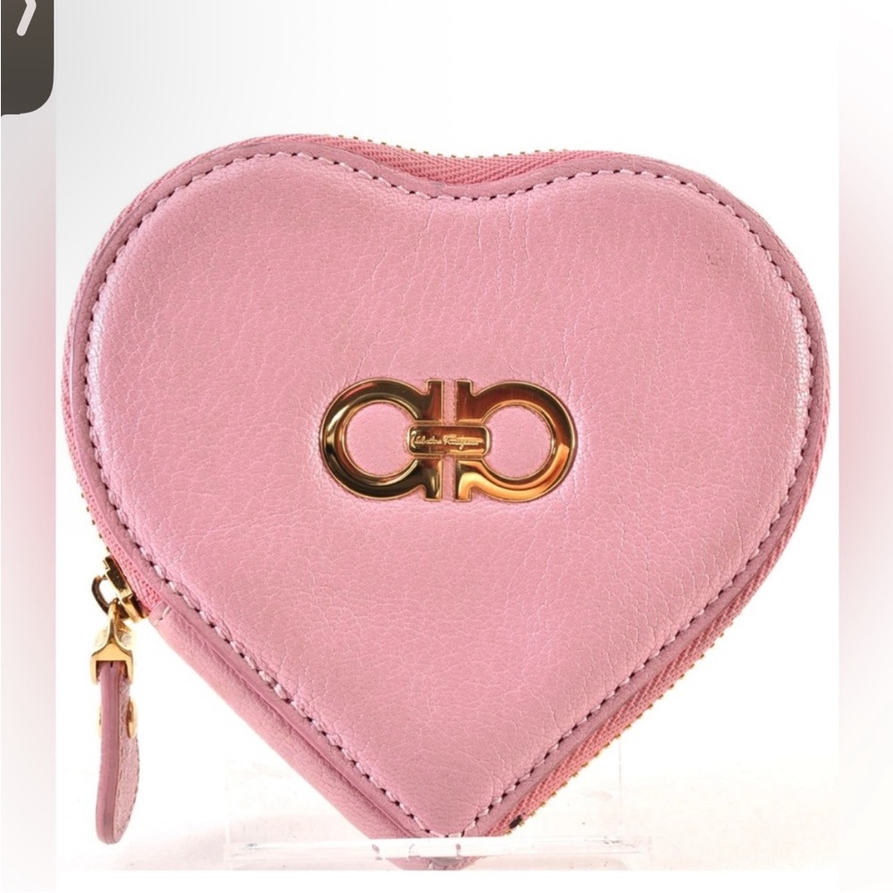 Ferragamo pink heart coin purse